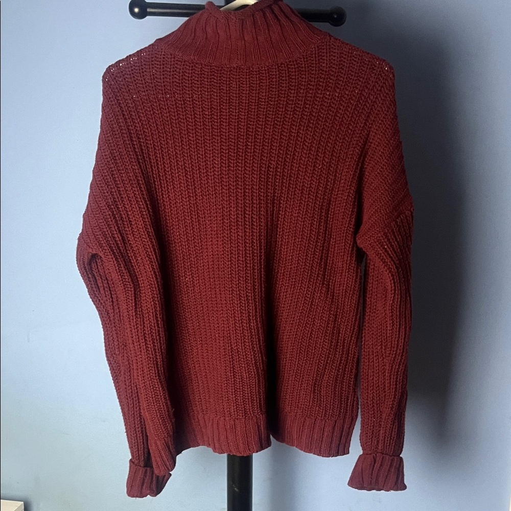 Express Deep Red Turtleneck Sweater - Picture 3 of 3